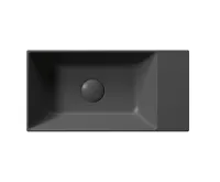 GSI KUBE X keramické umývátko 50x25cm, bez otvoru, pravé/levé, černá mat (3)