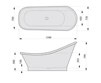 POLYSAN LUTON volně stojící vana 159x73x80cm, bílá (6)