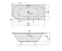 POLYSAN VIVA R SLIM asymetrická vana 185x80x47cm, bílá (5)