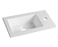 AQUALINE Umývátko nábytkové, litý mramor, 40x22cm, bílá