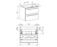 Koupelnová skříňka s umyvadlem z litého mramoru 80 cm,  bílá/bílá (4)