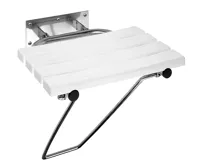 SAPHO HANDICAP sklopné sedátko do sprchového koutu s opěrnou nohou, 44x45cm, bílá SAPHO HANDICAP sklopné sedátko do sprchového koutu s opěrnou nohou, 44x45cm, bílá