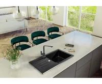 GRANISIL ARCOS 770.0 Granitový dřez s odkapem, černý (6)