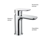 Umyvadlová stojánková baterie, Viana, bez výpusti, chrom (3)