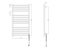 SAPHO REDONDO elektrický sušák ručníků s časovačem, kulatý, 630x1160 mm, 130 W, nerez lesk (5)
