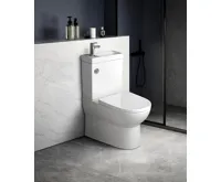 AQUALINE JALTA HYGIE WC kombi s umývátkem, Rimless, spodní/zadní odpad, bílá (9)