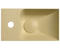 SAPHO PICCOLINO betonové umývátko 30,8x17cm, baterie vlevo, žlutá mat (4)