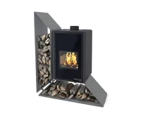 HS Flamingo Krbová kamna FLAMINGO DELUXE ® KAMPA levá, šedá