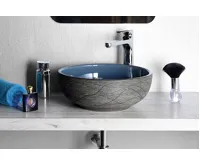 SAPHO PRIORI keramické umyvadlo na desku, Ø 41 cm, modrá/šedá (6)