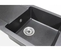 GRANISIL PROBA 765.0 Granitový dřez s odkapem, černý (10)