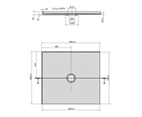 POLYSAN MIRAI sprchová vanička z litého mramoru, obdélník 90x80x1,8cm, levá, bílá (9)