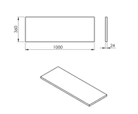 SAPHO PLATO deska Rockstone 1000x24x360mm, bílá mat (3)