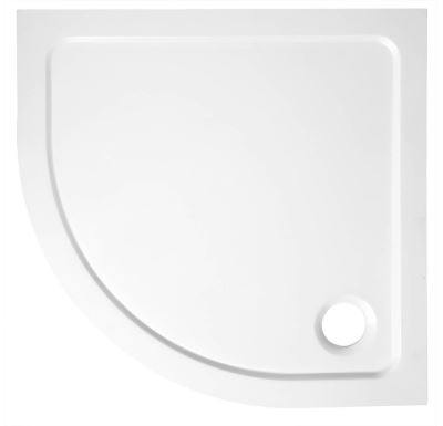 AQUALINE TECMI sprchová vanička z litého mramoru, čtvrtkruh 80x80cm, R550, bílá