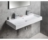 SAPHO ORINOKO dvojumyvadlo, litý mramor, 100x42 cm, bílá (3)