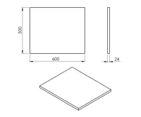 SAPHO PLATO deska Rockstone 600x24x500mm, bílá mat (4)