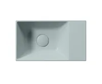 GSI KUBE X keramické umývátko 40x23cm, bez otvoru, pravé/levé, ghiaccio mat (3)