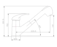 AQUALINE KASIOPEA stojánková dřezová baterie s výsuvnou sprškou, chrom (7)