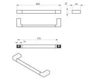 GEDY PIRENEI držák ručníků 800mm, chrom (4)