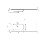 SAPHO ARUBA umyvadlo, Rockstone, 190x51,5cm, levé, bílá mat (8)