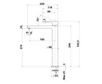SAPHO FORATA  stojánková umyvadlová baterie vysoká, prodloužená hubice, černá mat (4)
