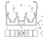 Příchytka plastová dvojitá 2x25 pro PPR (1)