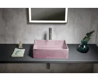 SAPHO FORMIGO betonové umyvadlo na desku, 47,5x36,5cm, růžová mat (3)