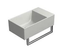 GSI KUBE X keramické umývátko 40x23cm, bez otvoru, pravé/levé, cenere mat (3)