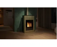 HS Flamingo Krbová kamna AQUAFLAM VARIO ® SAPORO 11kW olivová (teplovzdušná verze) (21)