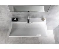 SAPHO AMUR umyvadlo, litý mramor, 90x46cm, kryt výpusti, bílá (3)