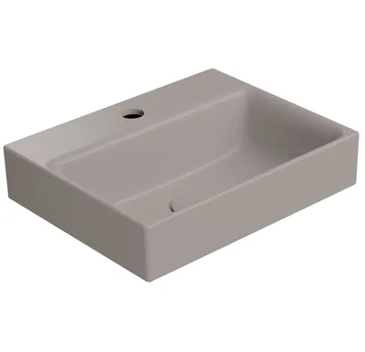 GSI NUBES keramické umývátko 40x32cm, broušená spodní hrana, tortora mat