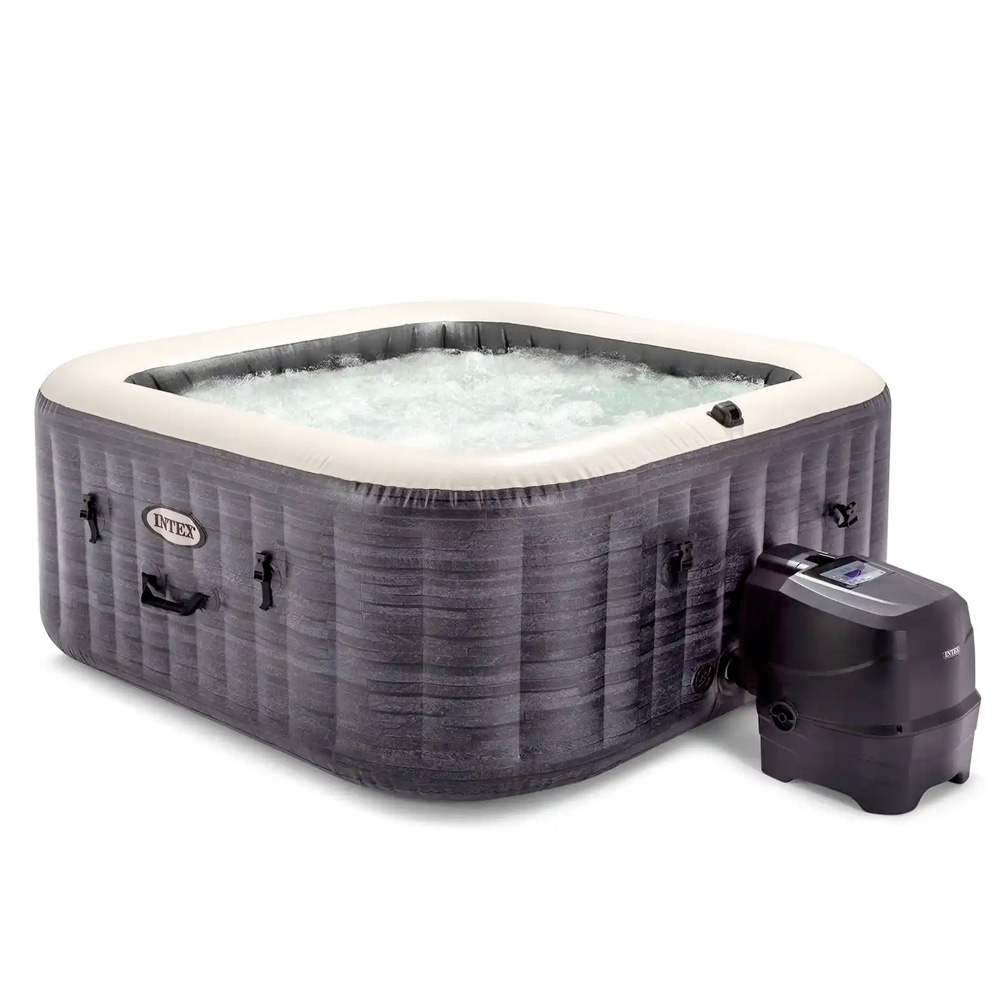 Intex GREYSTONE DELUXE Person PureSpa Bubble Hot Tub Fiber-Tech