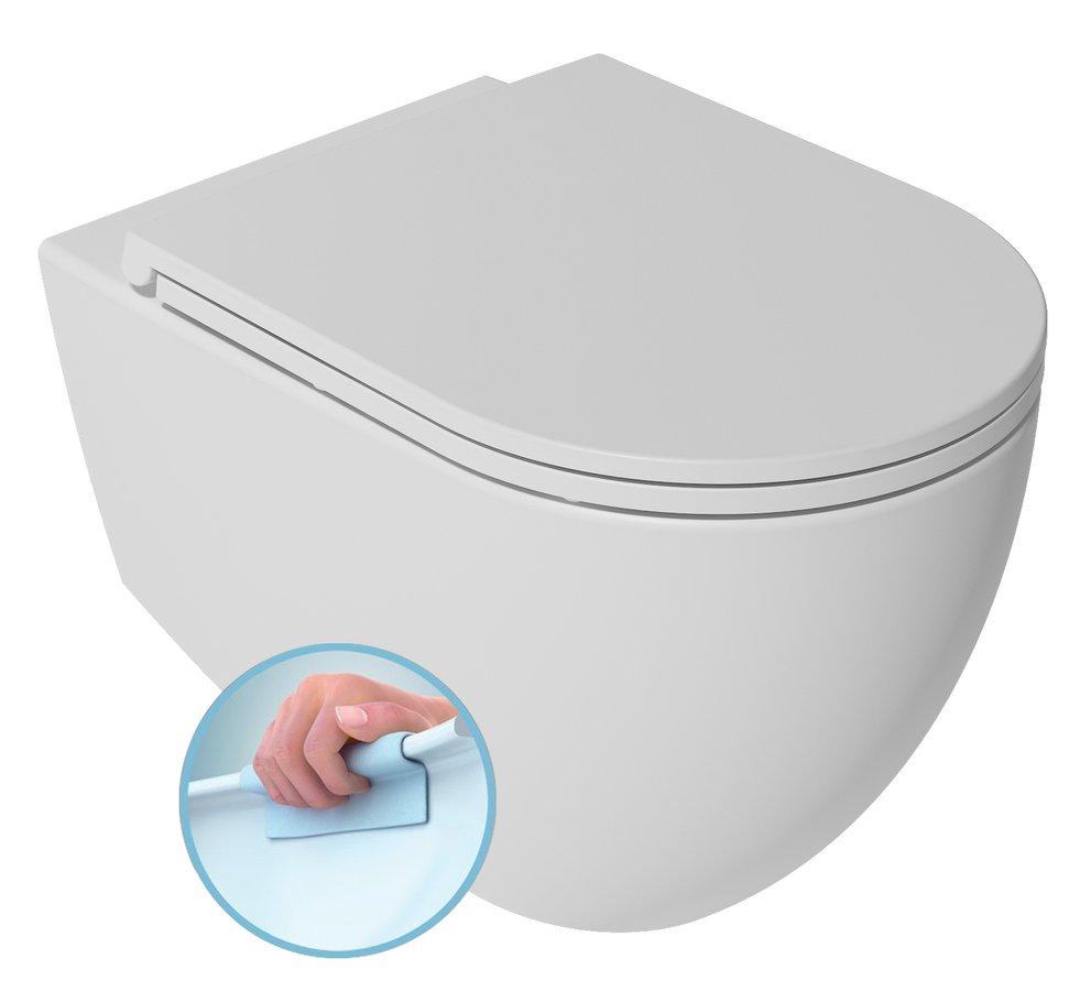 ISVEA INFINITY závěsná WC mísa, Rimless, 36,5x53cm, bílá mat
