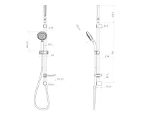 AQUALINE TILA sprchová souprava s mýdlenkou, posuvný držák, hadice 1500mm, chrom (6)