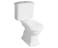 KERASAN RETRO WC kombi, zadní odpad, bílá-bronz KERASAN RETRO WC kombi, zadní odpad, bílá-bronz