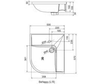 Ravak umyvadlo BeHappy L white s otvory * Do vyprodání zásob. (3)