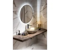 SAPHO SHARON kulaté zrcadlo s LED podsvícením ø 80cm, černá mat (7)