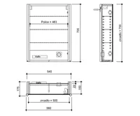 SAPHO ALIX galerka s LED osvětlením 56x70x17,5cm, levá/pravá, dub stříbrný (2)