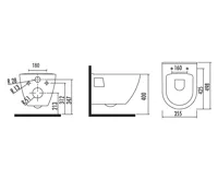 Závěsné WC NERA s podomítkovou nádržkou a tlačítkem Schwab, bílá (10)