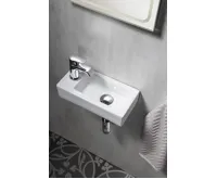 SAPHO ZOE keramické umývátko 37x18cm, otvor pro baterii vlevo, bílá (6)