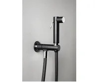 SAPHO Nástěnný ventil s ruční bidetovou sprškou a bezpečnostní pojistkou,kulatý,černá mat (6)