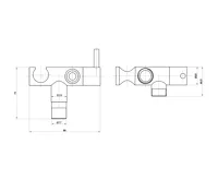 AQUALINE Nástěnný ventil s ruční bidetovou sprškou, chrom (3)