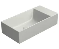 GSI KUBE X keramické umývátko 50x25cm, bez otvoru, pravé/levé, cenere mat