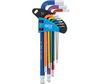 BGS Sada zahnutých klíčů, vícebarevné, vnitřní šestihran, vnitřní šestihran s kulovou hlavou 1 (1)