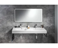 SAPHO FLAVIA dvojumyvadlo, litý mramor, 150x50cm, bílá (3)