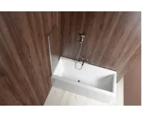 AQUALINE VILMA vanová zástěna 600x1400mm, chrom, levá, sklo matné (3)