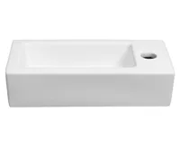 SAPHO ZOE keramické umývátko 37x18 cm, otvor pro baterii vpravo, bílá (3)