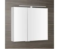 SAPHO MIRRÓ galerka s LED osvětlením, 80x70x16cm, bílá (3)