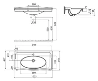 CREAVIT ANTIK keramické umyvadlo 100x50cm, bílá (8)