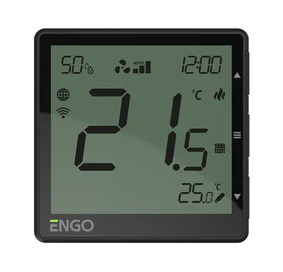 ENGO Controls Termostat Fan Coil  EFAN-230B, WIFI a MODBUS, ENGO Smart , TUYA, černá