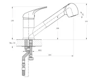 AQUALINE AQUALINE 40 stojánková dřezová baterie s výsuvnou sprškou, chrom (2)